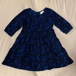 🖤Hanna Andersson blue floral corduroy dress youth🖤